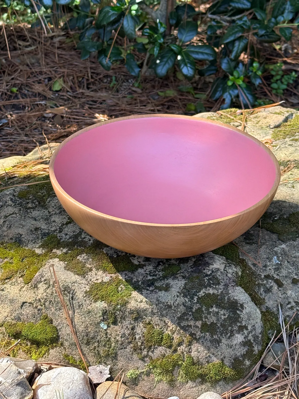 Cherry Bowl with Pink Interior: 11.25" x 4"